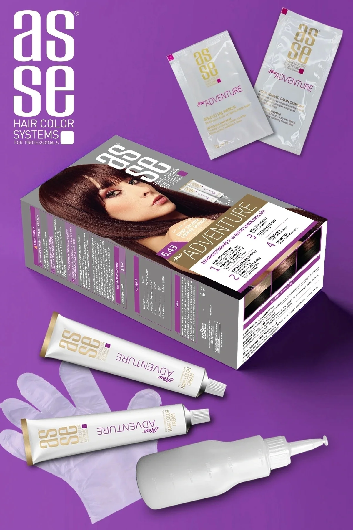 ASSEAdventure Set Saç Boyası No:6.43 Koyu Kumral Bakır Dore