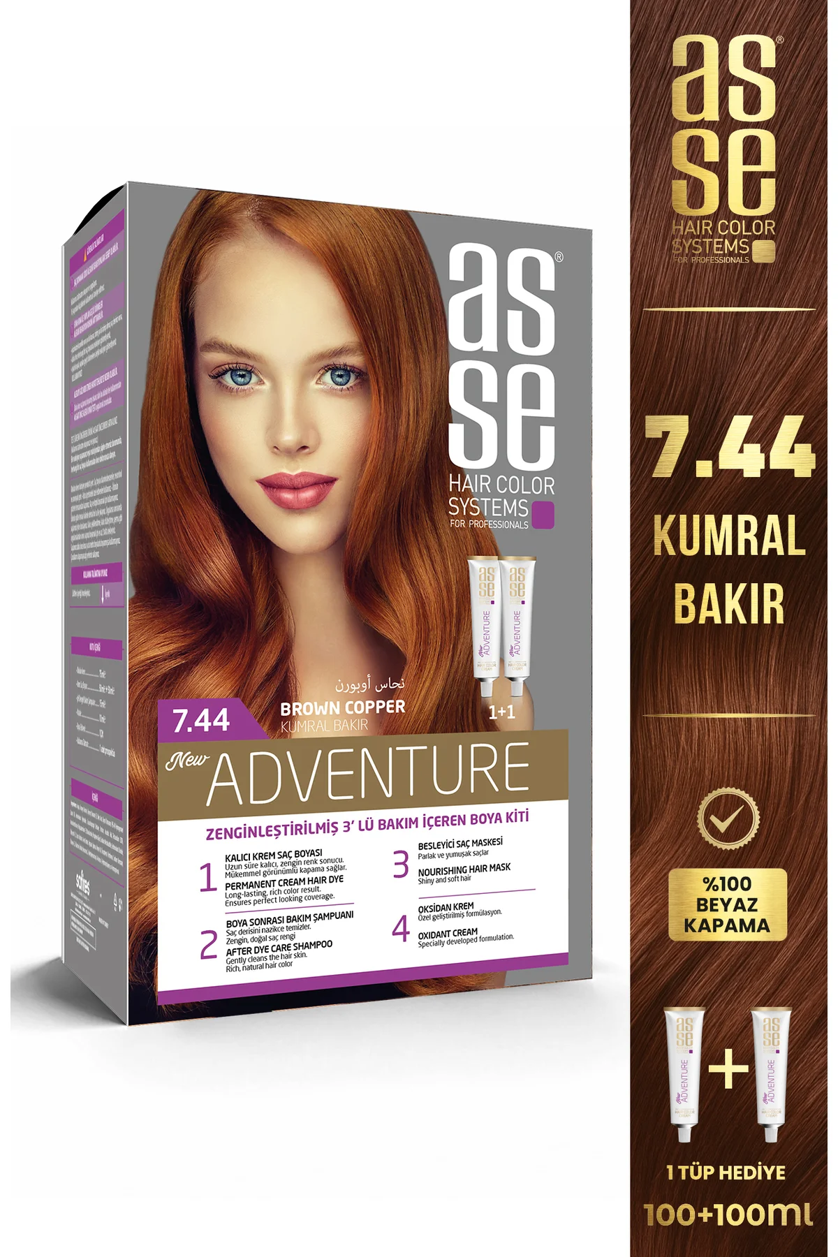 ASSEAdventure Set Saç Boyası No:7.44 Kumral Bakır