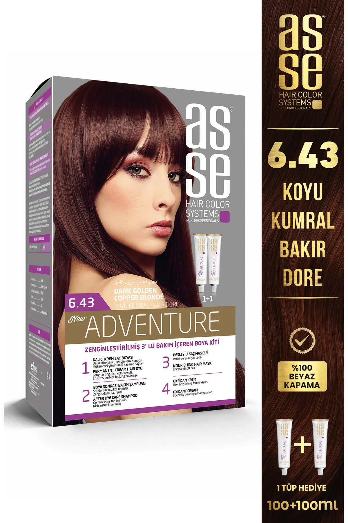 ASSEAdventure Set Saç Boyası No:6.43 Koyu Kumral Bakır Dore