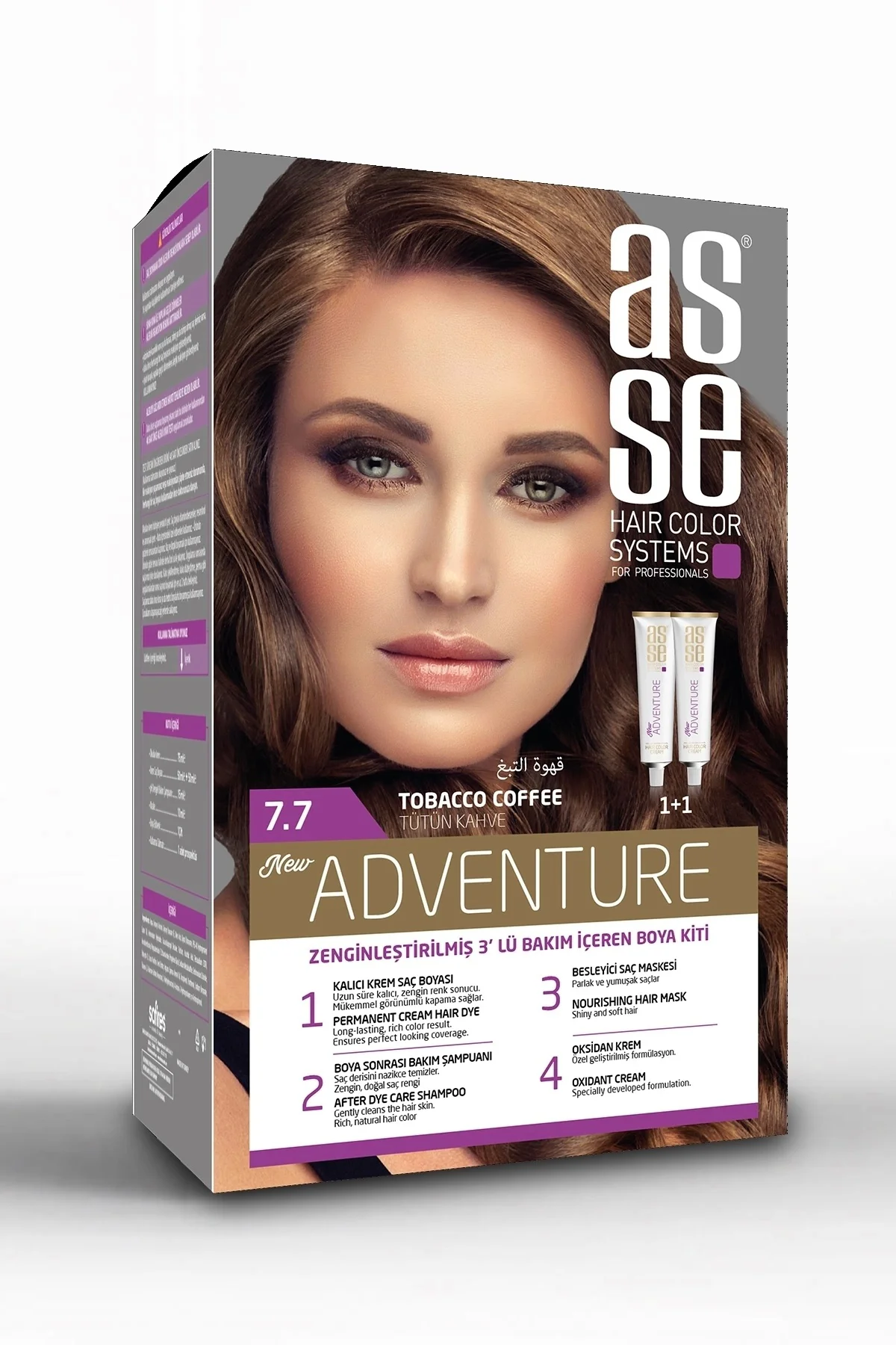 ASSEAdventure Set Saç Boyası Tütün Kahve No:7.7