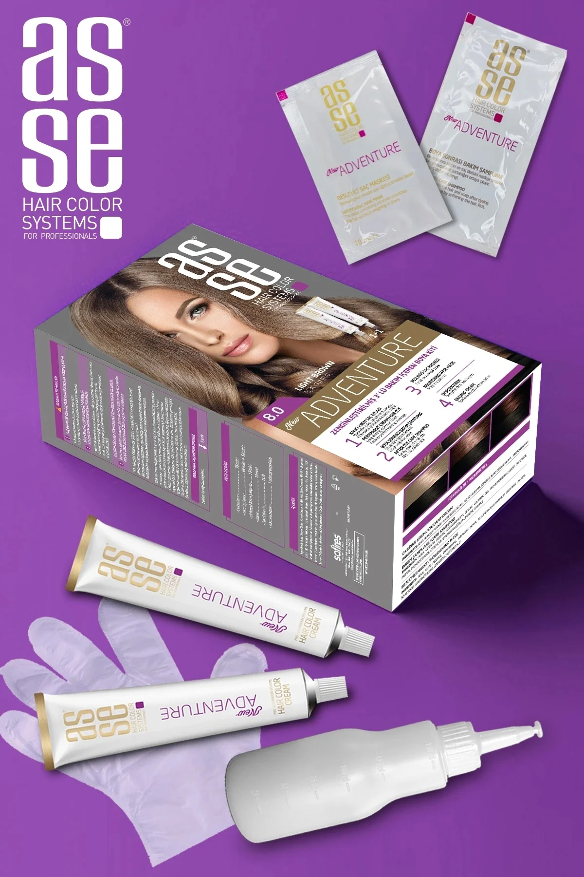 ASSEAdventure Set Saç Boyası No:8.0 Açık Kumral