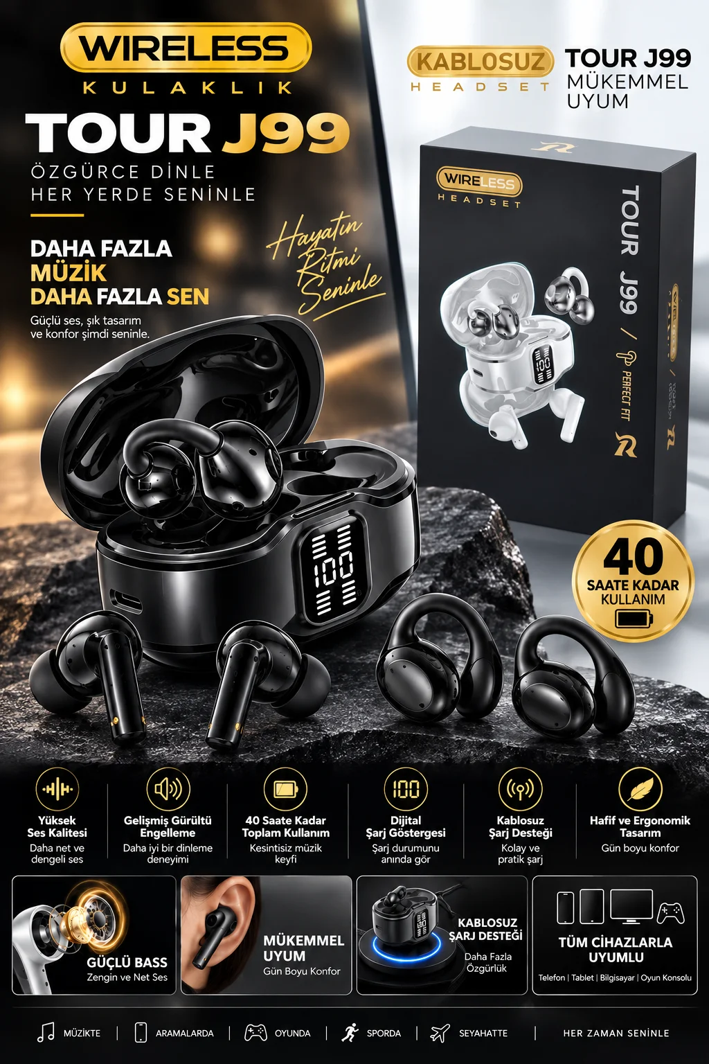 ASTRALTECH 4 Kulaklıklı TWS Kulaklık Seti 6 Mikrofonlu ANC Bluetooth Kulaklık ASTRALTECH 4 Kulaklıklı TWS Kulaklık Seti 6 Mikrofonlu ANC Bluetooth Kulaklık