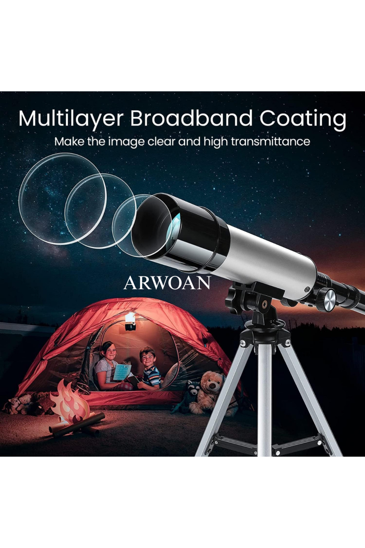 Astronomik Teleskop Tripodlu Ay ve Gezegen Gözlem Teleskobu