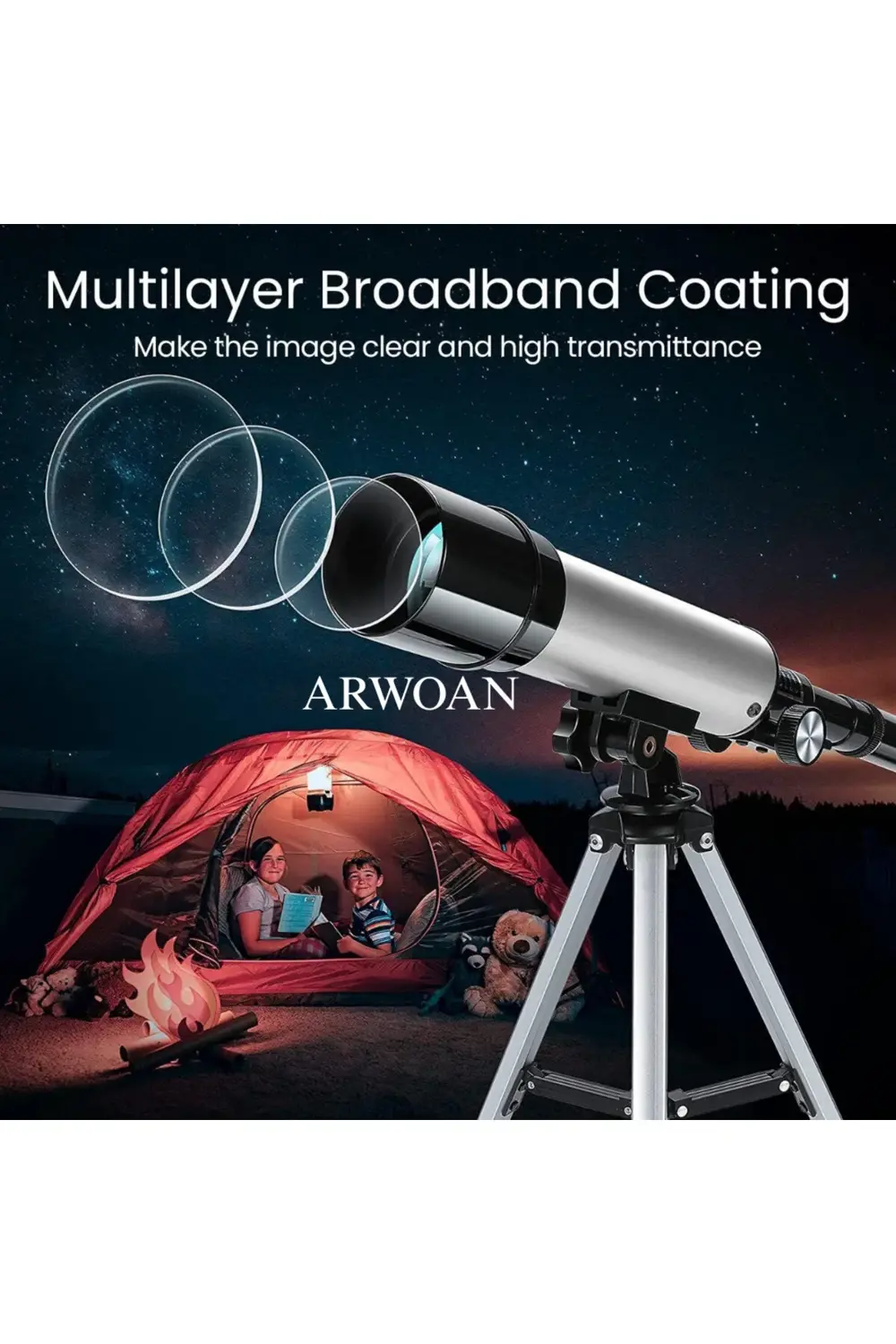 Astronomik Teleskop Tripodlu Ay ve Gezegen Gözlem Teleskobu