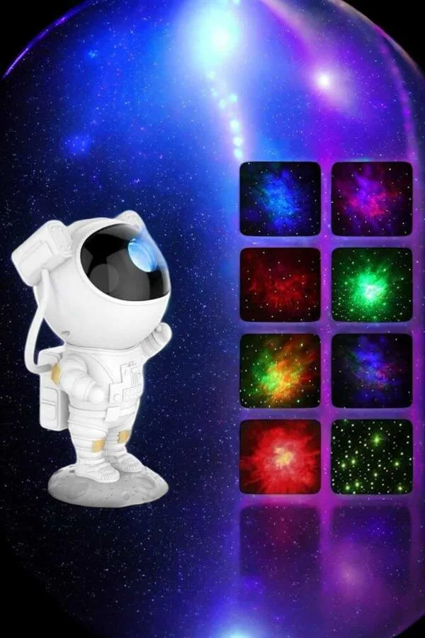 Astronot Bluetooth Hoparlör & Gökyüzü Projektör Gece Lambası - Nebula Yıldız Ay Modu