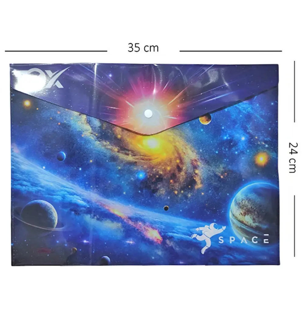 Astronot Desenli Çıt Çıtlı Zarf Dosya - 1 Adet