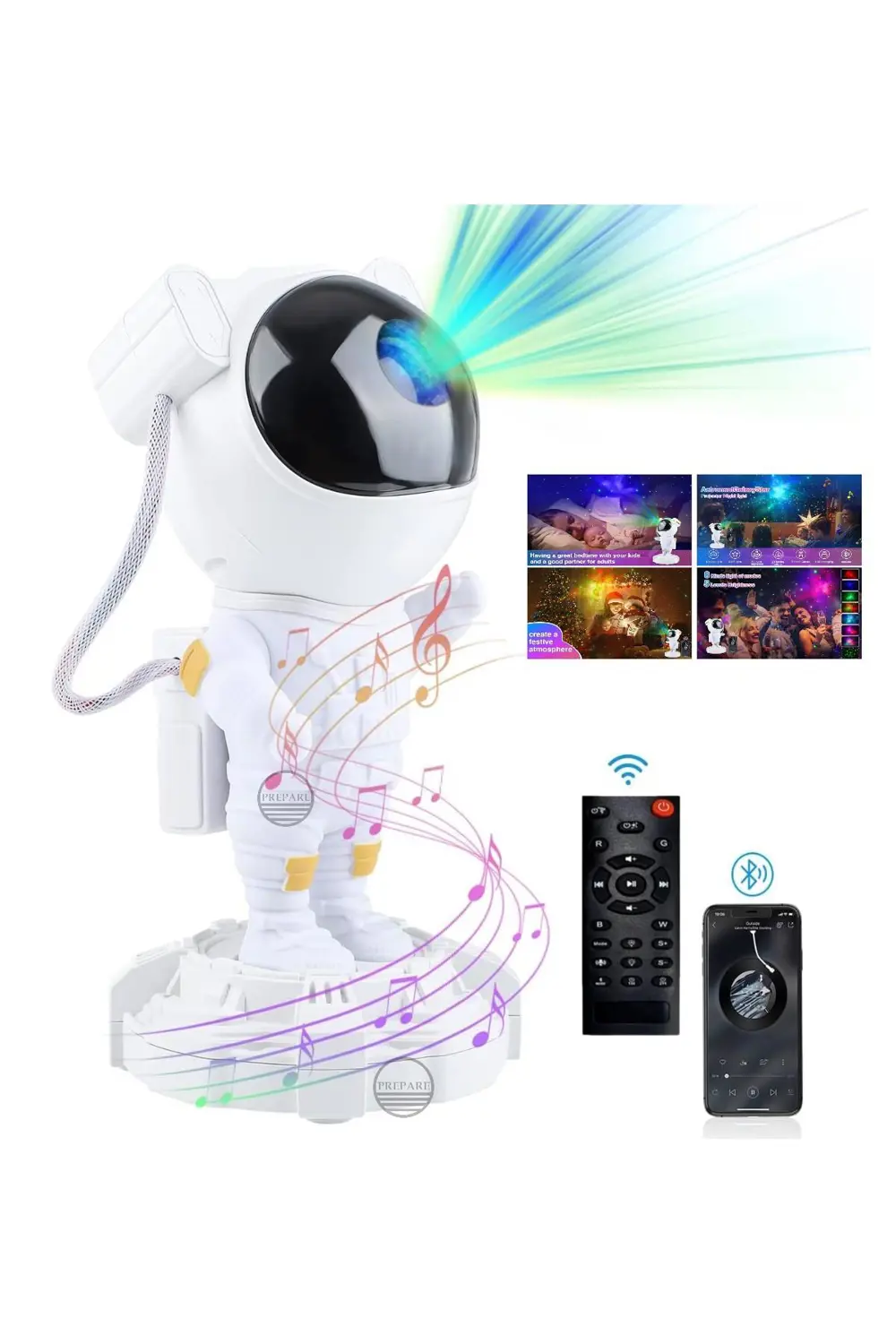 Astronot Galaksi Işık Projektörü Led Işıklı Gece Lambalı Yıldızlı