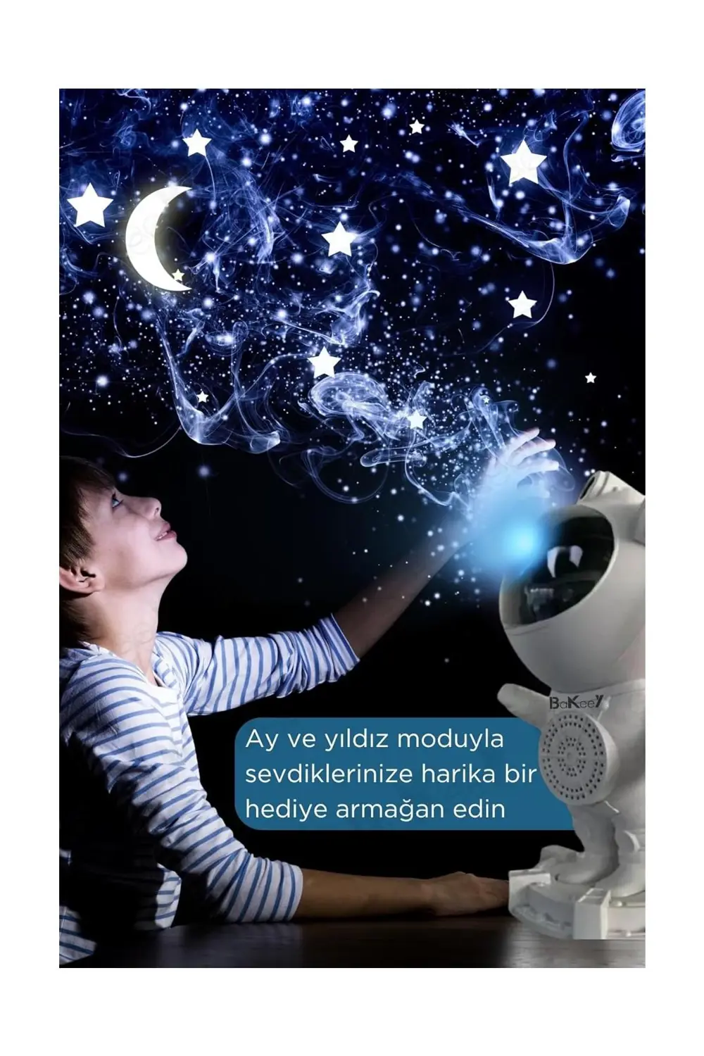 Astronot Galaksi Işık Projektörü Led Işıklı Gece Lambalı Yıldızlı