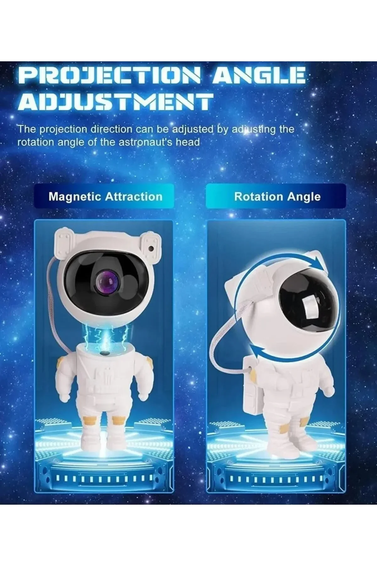 Astronot, Galaksi, Projektör, Uzaktan Kumandalı, Gece Lambası BWR-47
