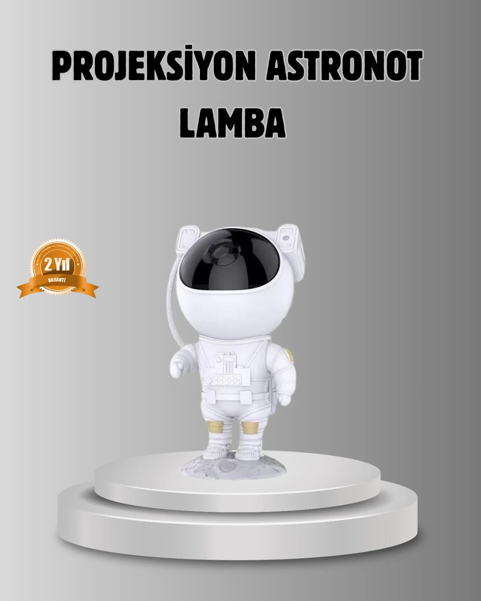 Astronot Galaksi Projeksiyon Lambası - Bluetooth Uzaktan Kumandalı ve Müzikli