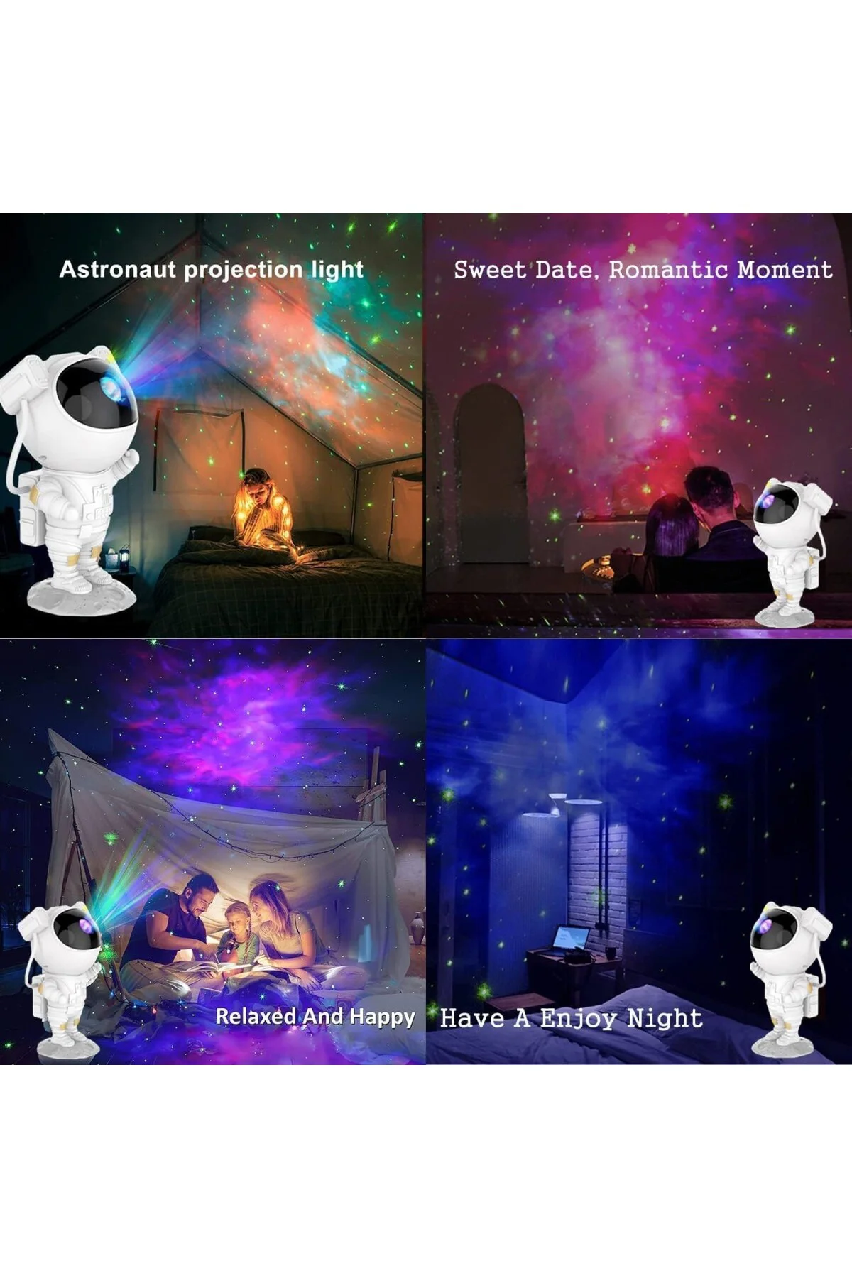 Astronot Galaxy Projektör LED Galaksi Işık Projektörü Çok Renkli 