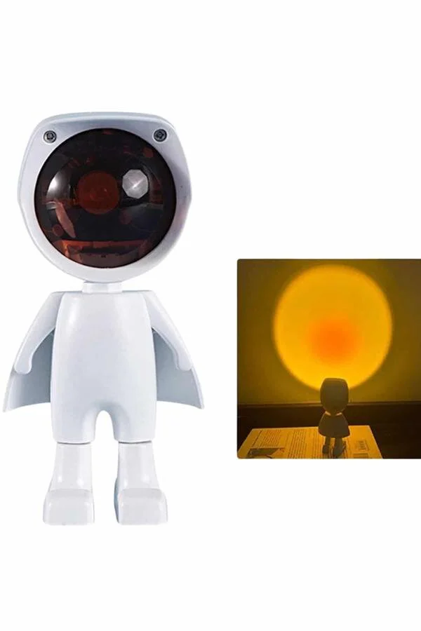 Astronot Gün Batımı Projektör LED Işıklı Güneş Lambası - 5W USB Şarjlı Ev Dekorasyonu