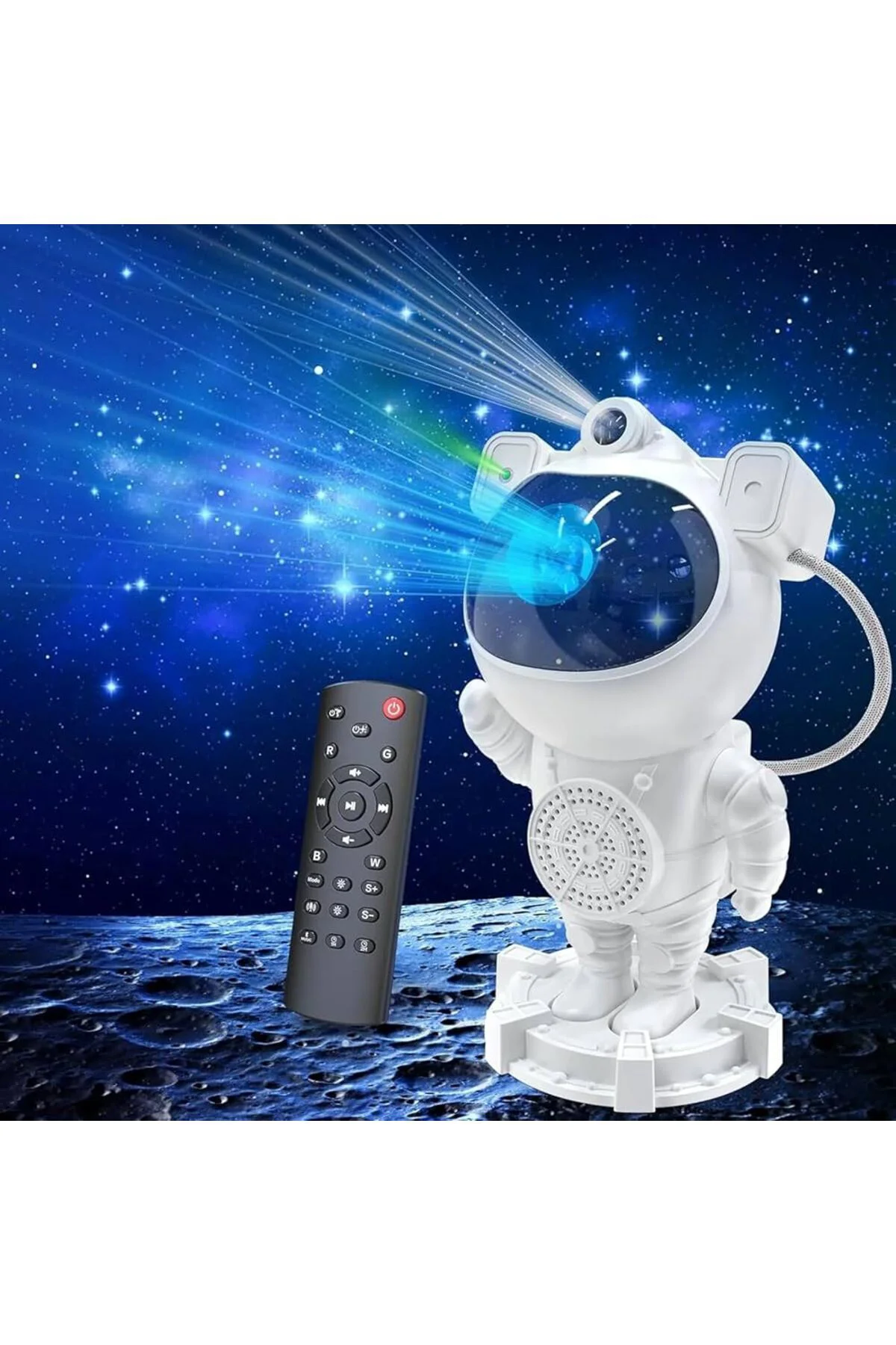 ASTRONOT HOPARLÖRLÜ LED PROJEKTÖRLÜ LAZER YILDIZLI GECE LAMBASI figürlü dijital cocuk saati hediyeli