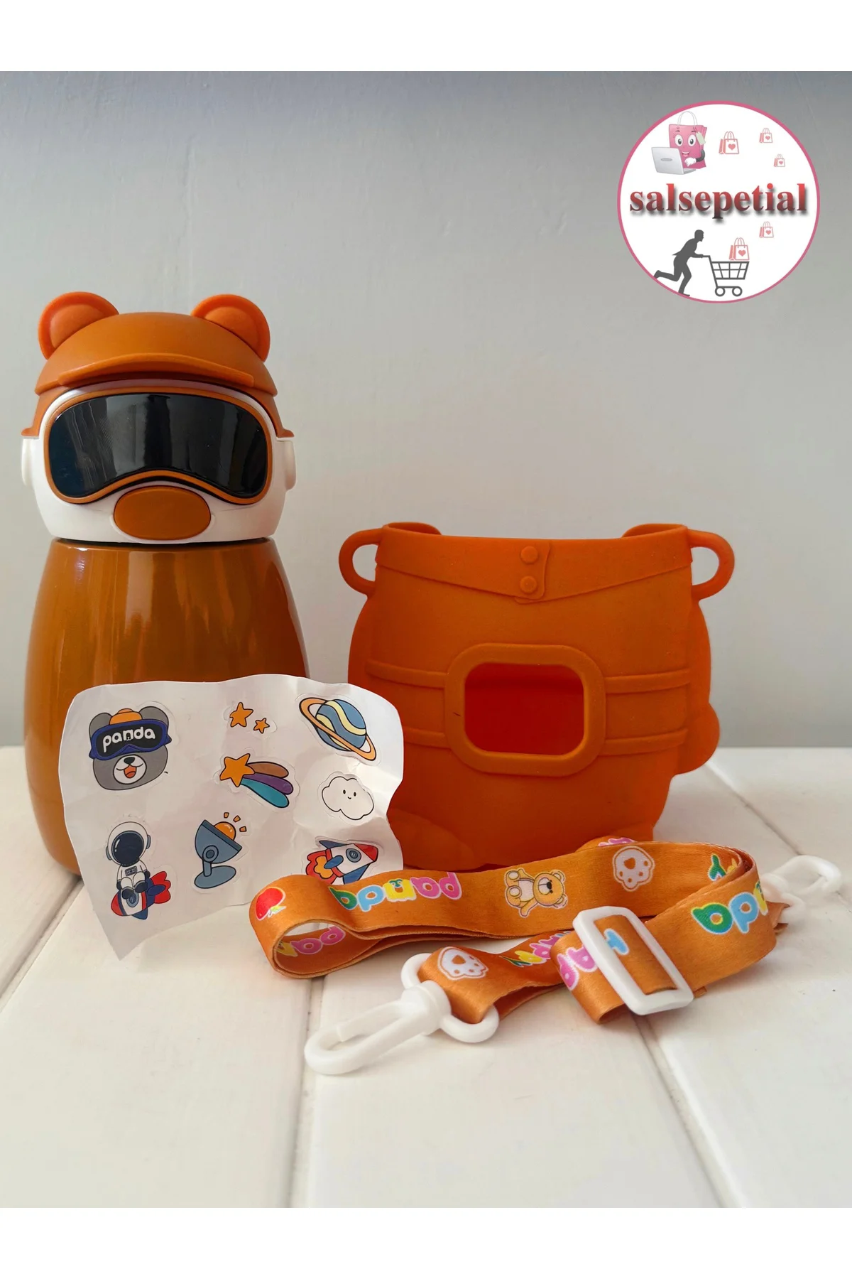 Astronot Panda Çelik Termos 480 Ml Sevimli Ayıcık Çelik Matara Pi
