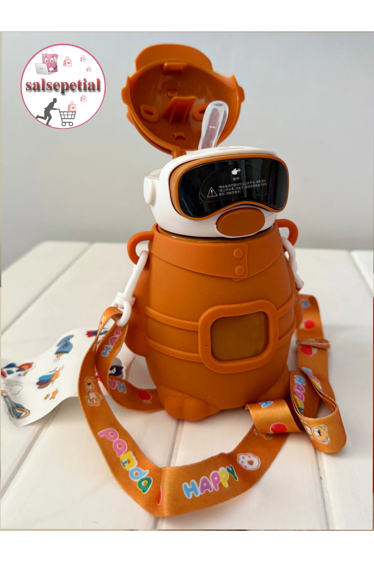 Astronot Panda Çelik Termos 480 Ml Sevimli Ayıcık Çelik Matara Pi