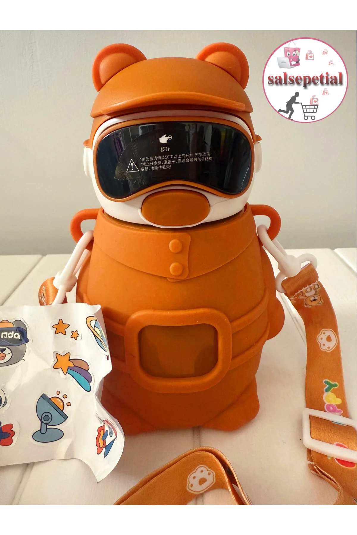 Astronot Panda Çelik Termos 480 Ml Sevimli Ayıcık Çelik Matara Pi