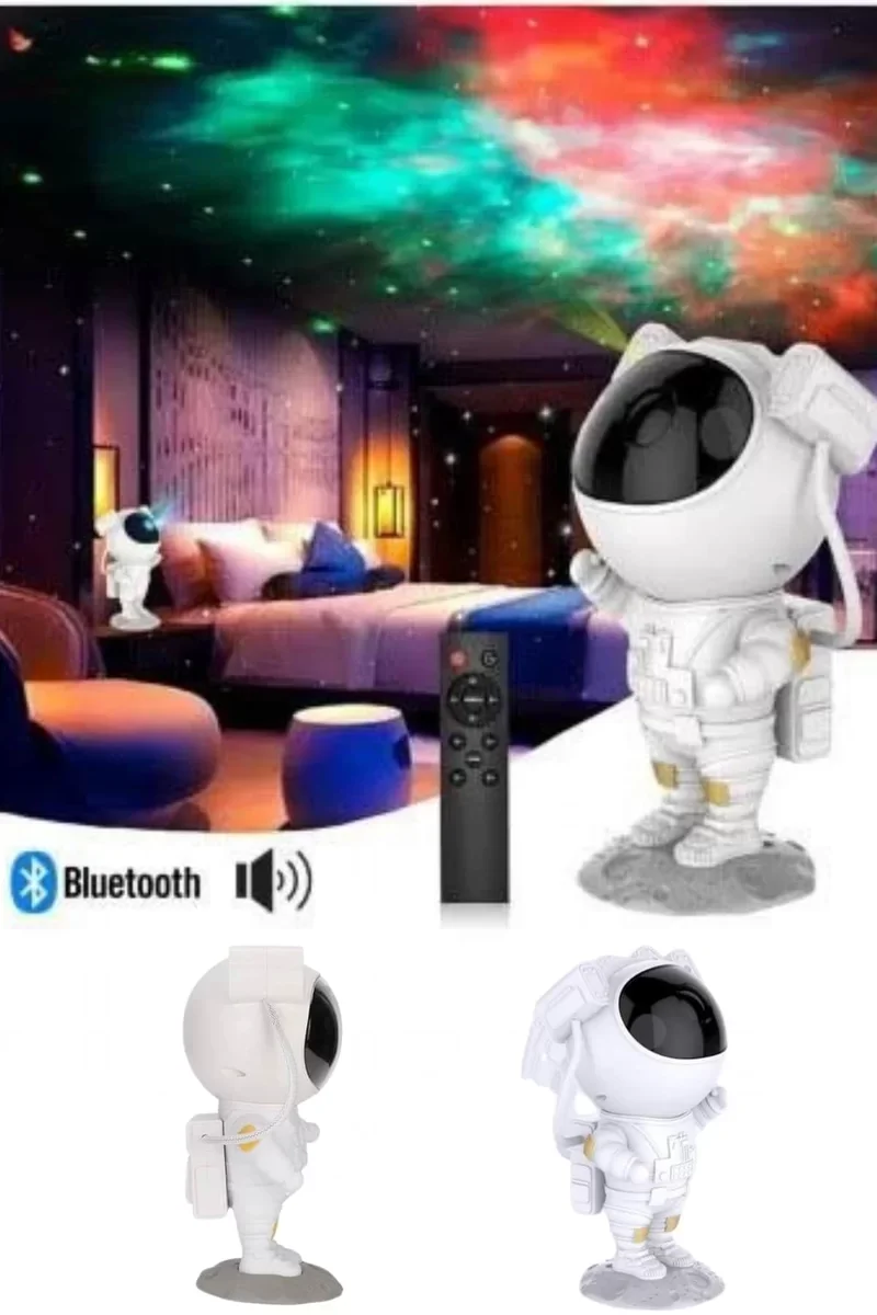 Astronot Projeksiyon Lamba Speaker & Bluetooth Hoparlör Yeni Nesil - Sevimli Çocuk İçin
