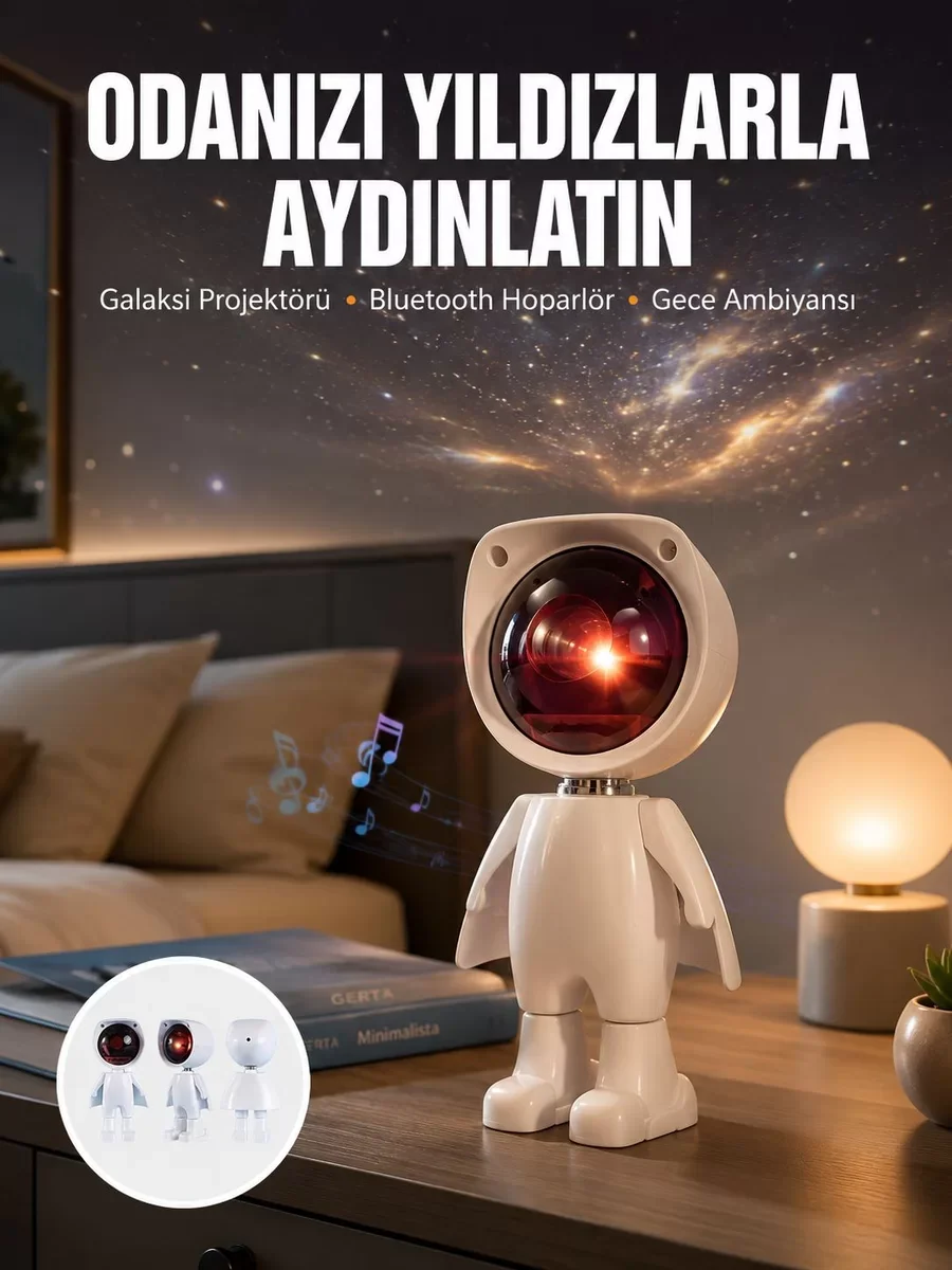 Astronot Projeksiyon Güneş Lambası - Yeni Nesil Gün Batımı Aydınlatma