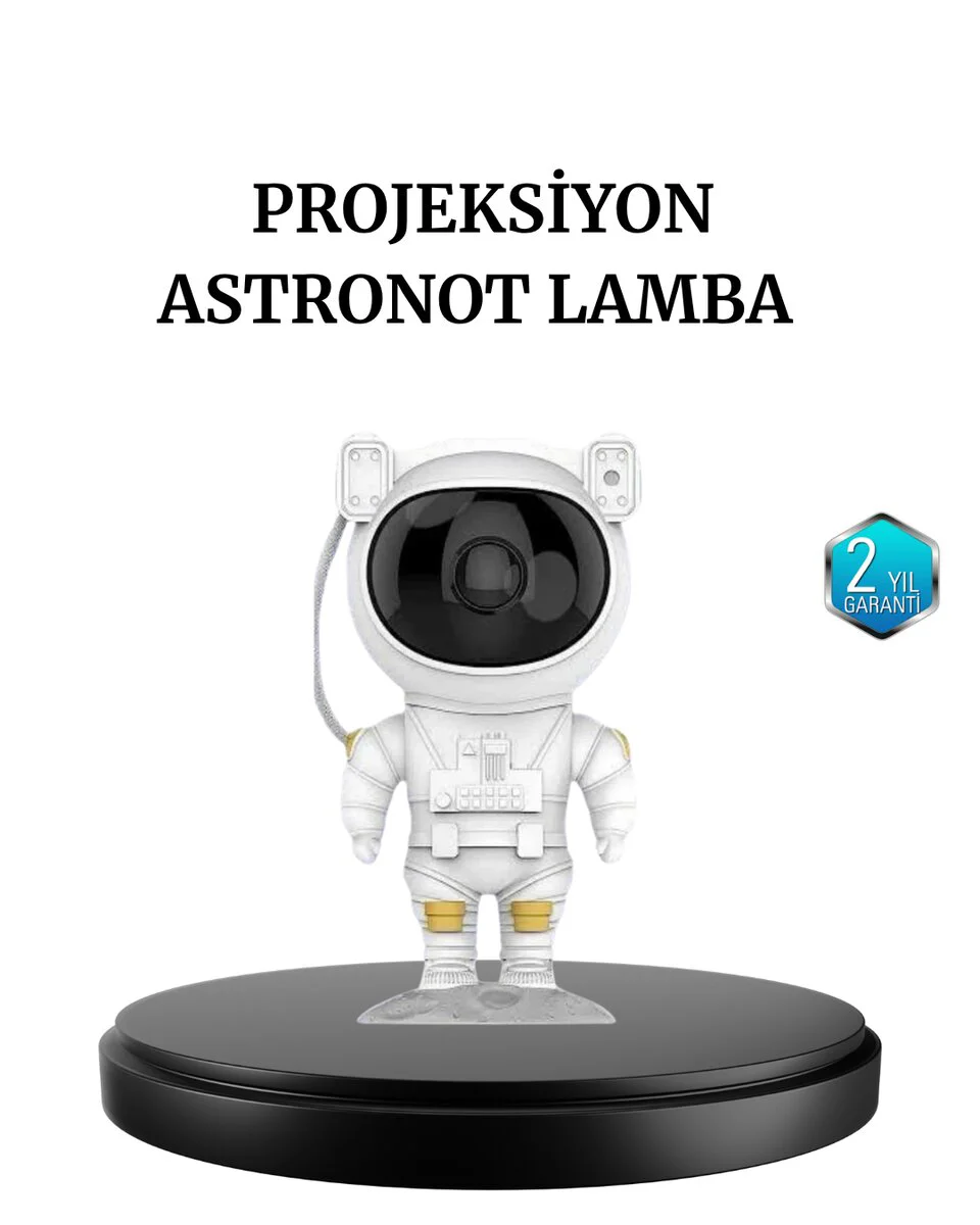 Astronot Projeksiyon Lambası Bluetooth Müzikli ve Uzaktan Kumandalı Nebula Yıldız Efektli - 5V USB Güç