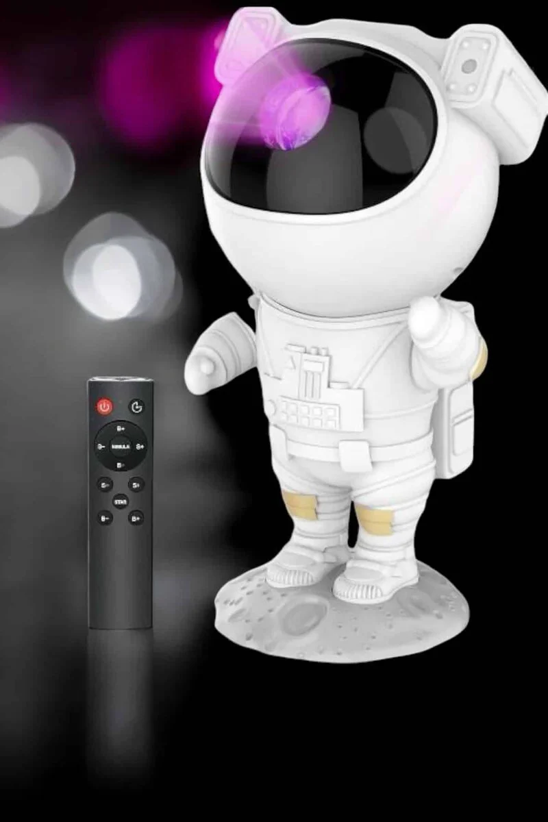 Astronot Projeksiyon Lambası - Bluetooth Gece Lambası ve Nebula Görseli ile Huzurlu Uyku
