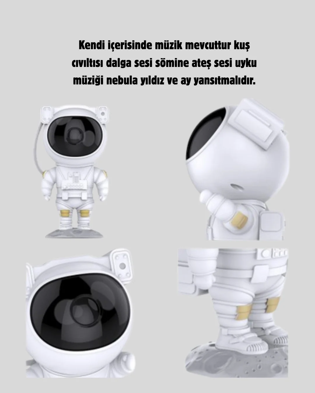 Astronot Projeksiyon Lambası Bluetooth Müzikli ve Uzaktan Kumandalı Fiyatı, Yorumları ve Özellikleri