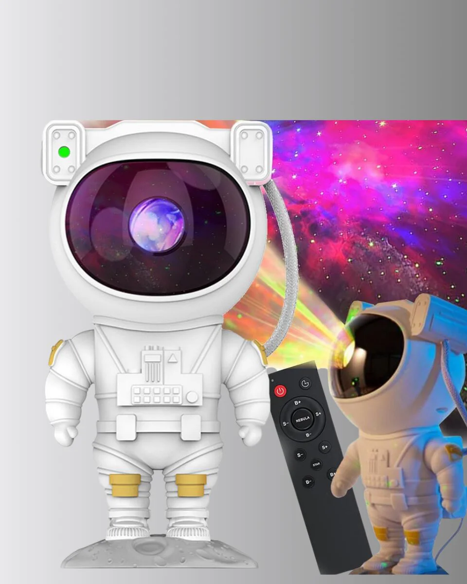 Astronot Şekilli Galaxy Projeksiyon Lambası - Nebula Efektli Dekoratif Lamba