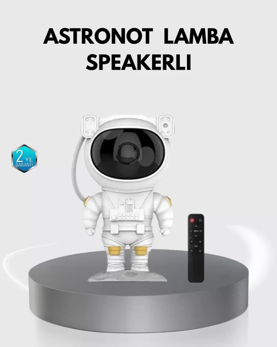 Astronot Şekilli Galaxy Projeksiyon Lambası Nebula Efektli Dekoratif Lamba - Lisinya