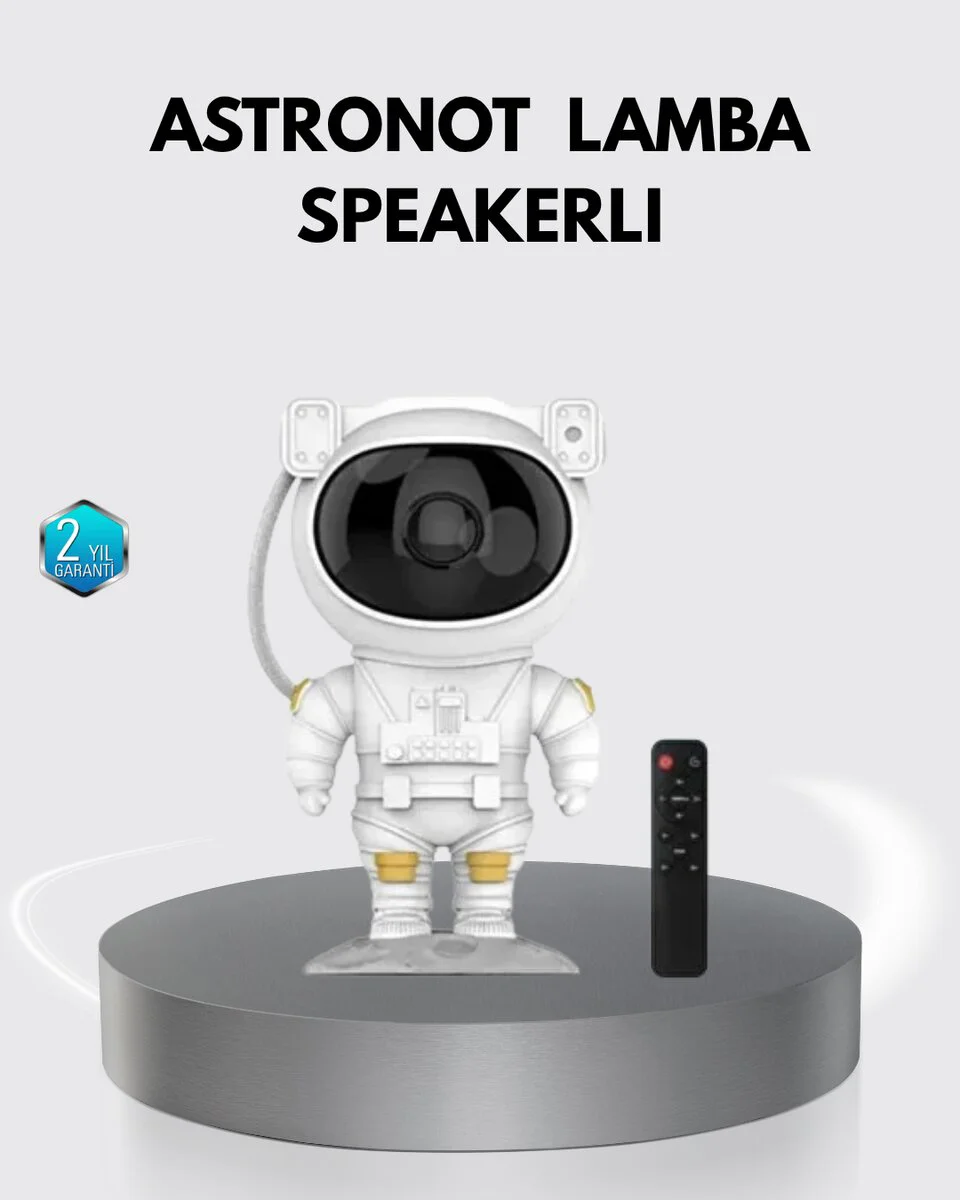 Astronot Şekilli Galaxy Projeksiyon Lambası - Nebula Efektli Dekoratif Lamba