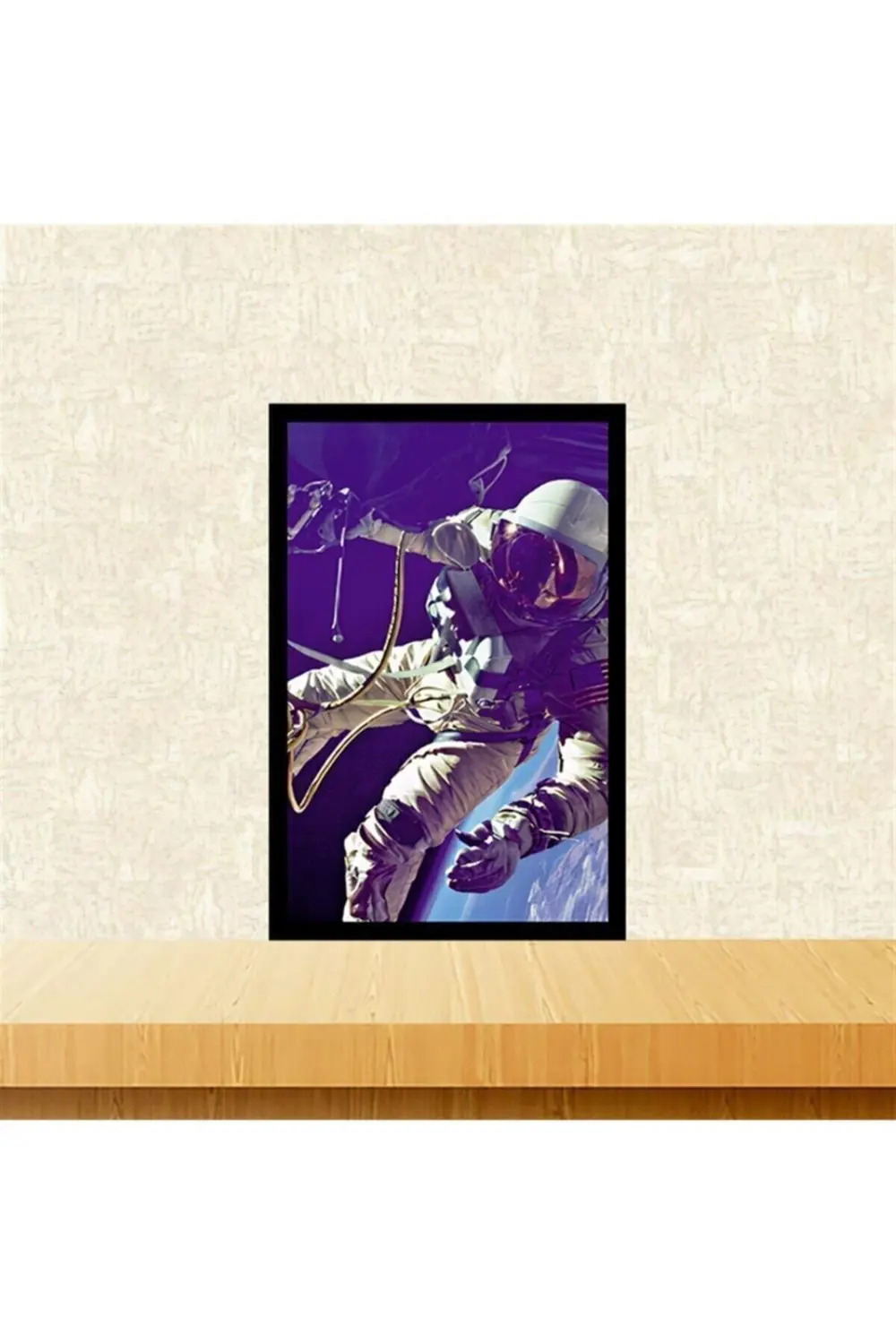 Astronot Tasarımlı 20-30 Cm Retro Ahşap Tablo Tkfx5936