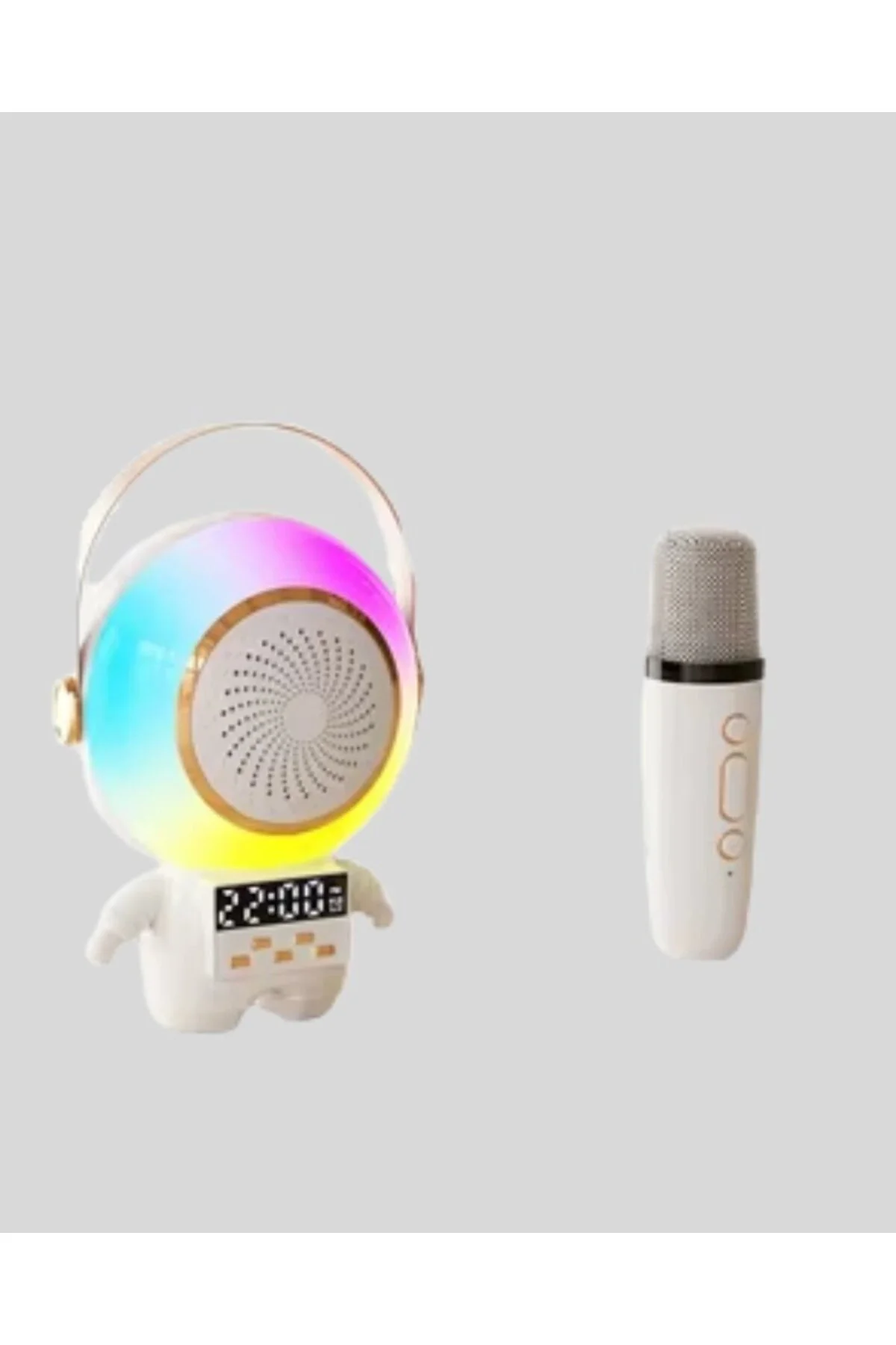 Astronot Tasarımlı Bluetooth Speaker Ve Kablosuz Mikrofon Karaoke Seti