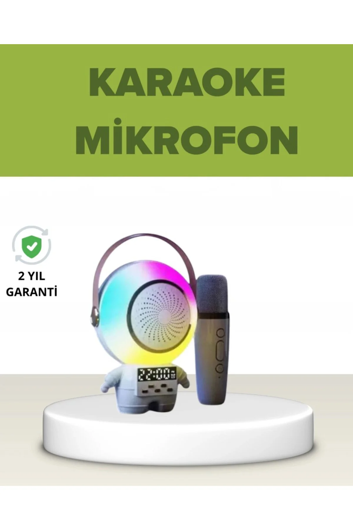 Astronot Tasarımlı Bluetooth Speaker Ve Kablosuz Mikrofon Karaoke Seti