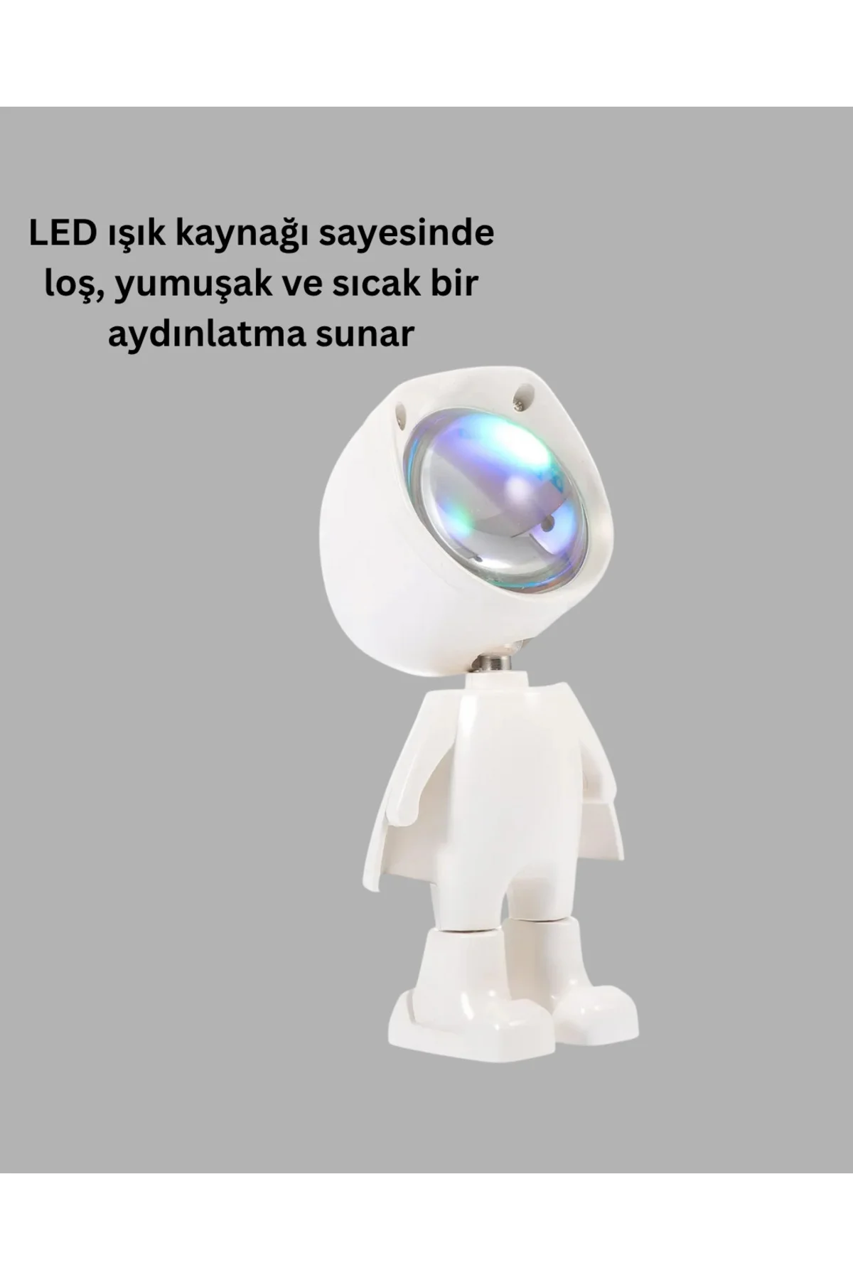 Astronot Tasarımlı Gün Batımı Efektli Şarjlı LED Lamba - Lisinya