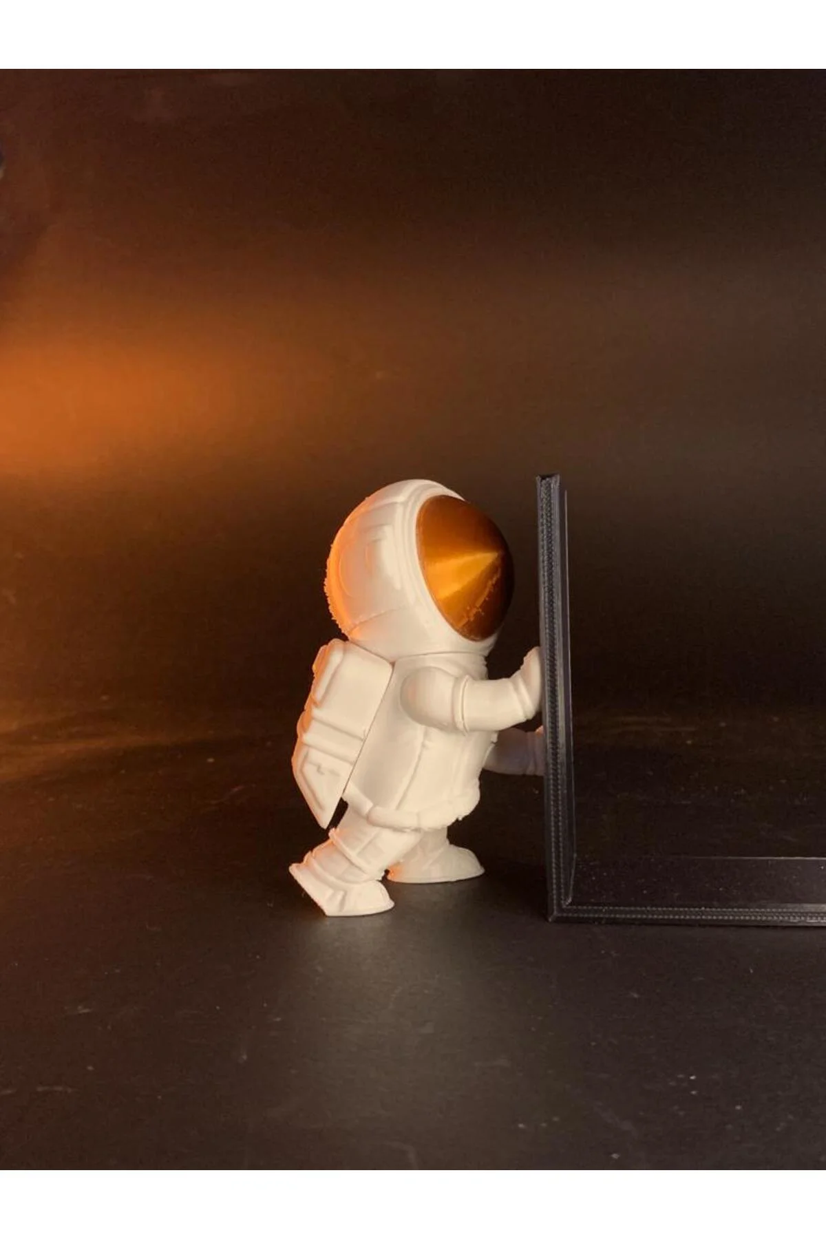 Astronot ve Ay Dekoratif Modern Kitap Tutucu 2'li Set