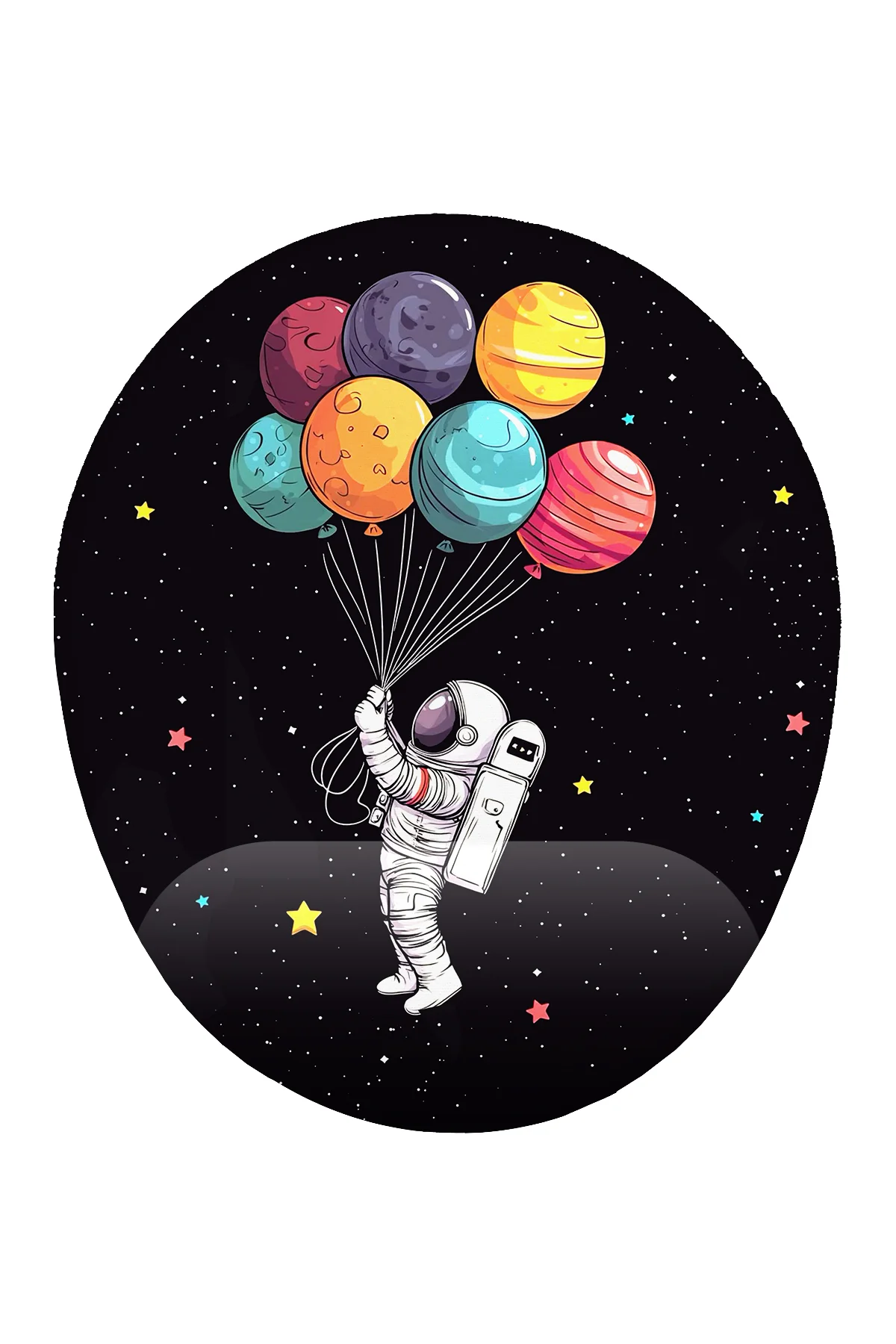 Astronot ve Uzay Bilek Destekli Mouse Pad Ergonomik Kaymaz Taban 