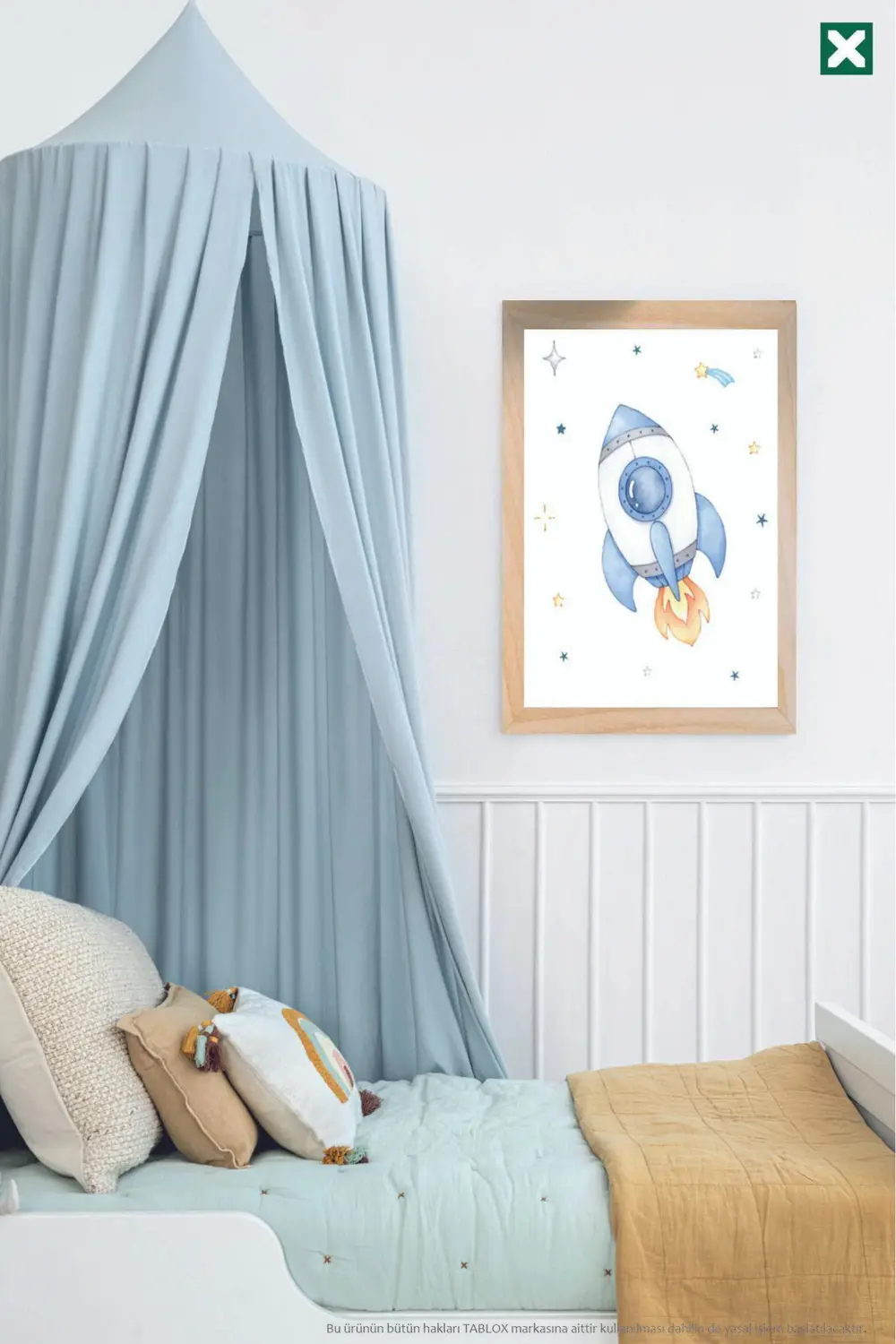 Astronot ve Uzay Temalı 3’lü Çerçeve Görünümlü Modern MDF Tablo S