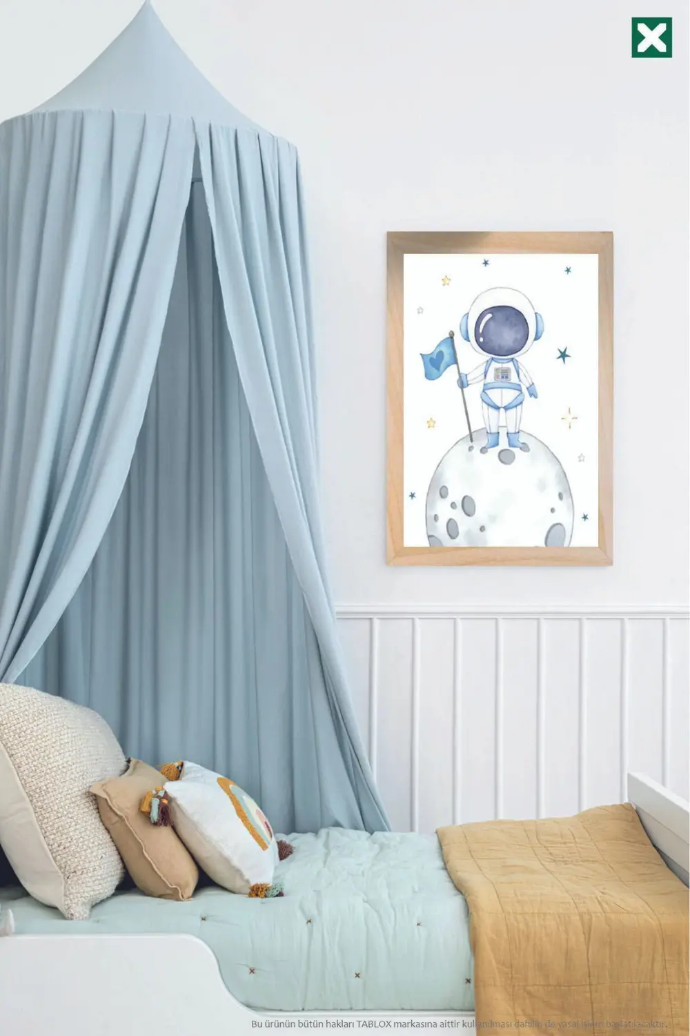 Astronot ve Uzay Temalı 3’lü Çerçeve Görünümlü Modern MDF Tablo S