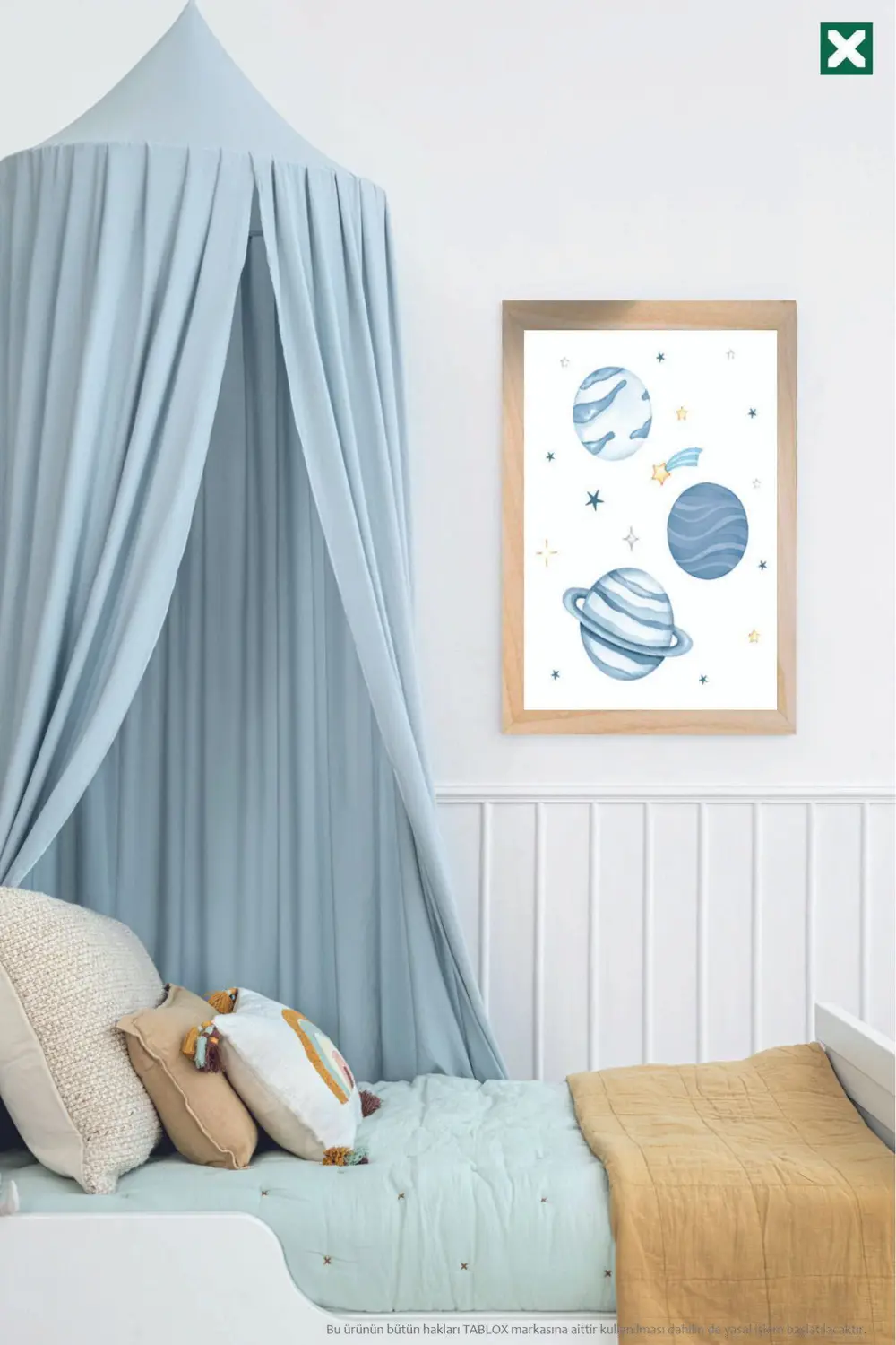 Astronot ve Uzay Temalı 3’lü Çerçeve Görünümlü Modern MDF Tablo S