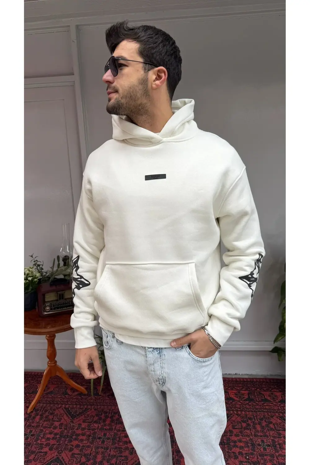 Asuro Yazılı Kapüşonlu