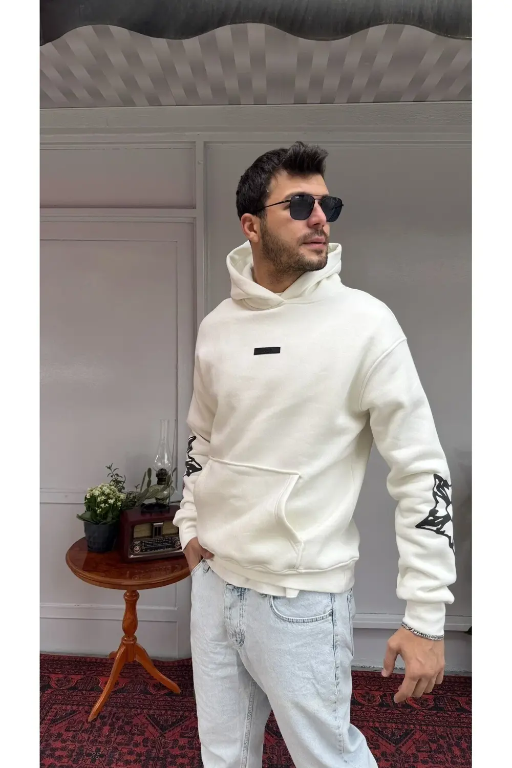 Asuro Yazılı Kapüşonlu