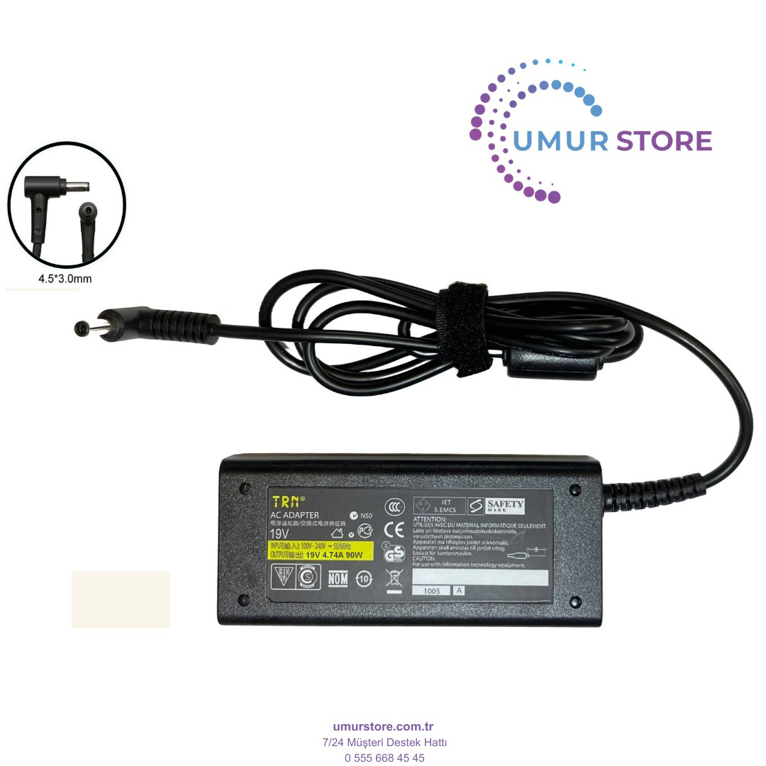 Asus A19-090P2A 4.5x3.0mm Notebook Adaptörü