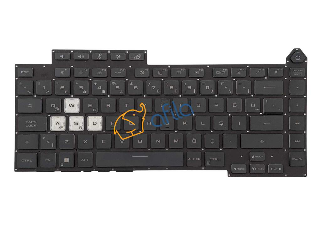 Asus G513I, G513R, G513Q Notebook Klavyesi - Siyah - TR - RGB ışı