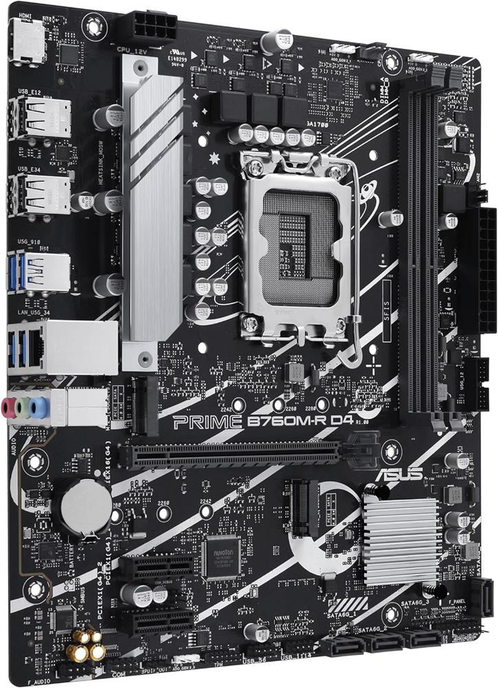 Asus Prıme B760M-R D4 Intel B760 Lga1700 DDR4 5333 Hdmı 2X M2 Aur