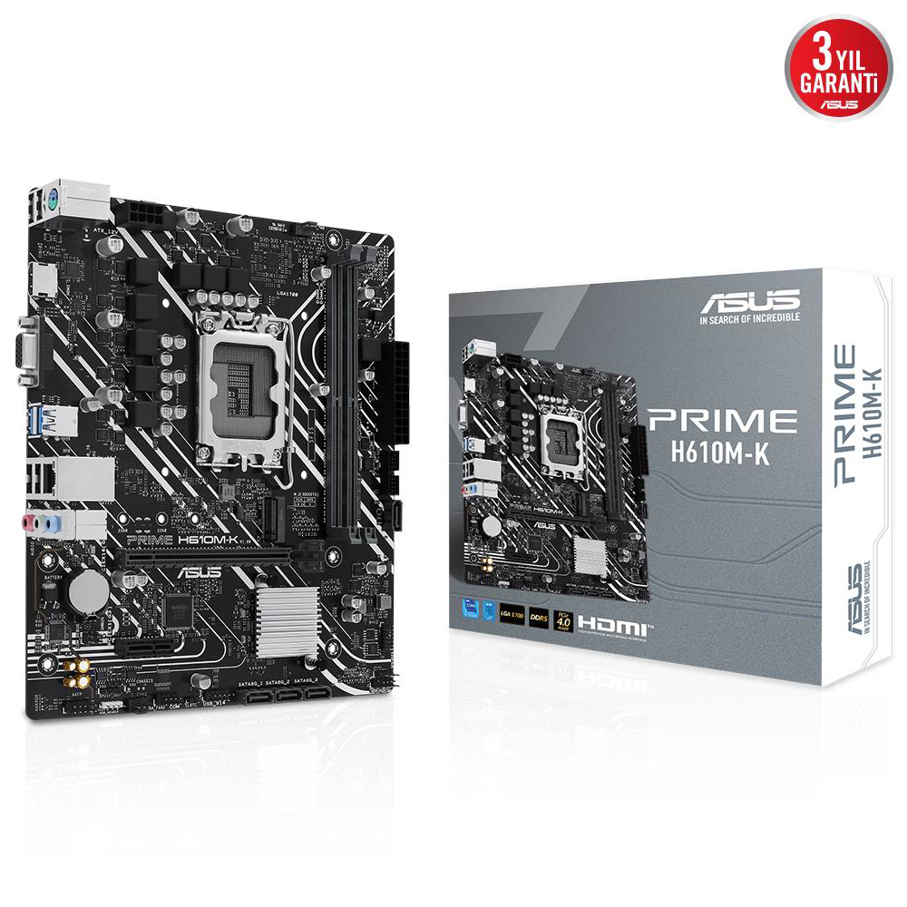 Asus Prime H610M-K ARGB Intel Soket LGA1700 DDR5 5600MHz mATX Gam