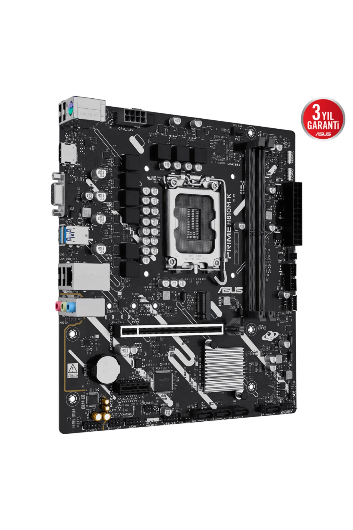 ASUS PRIME H810M-K, 2xDDR5, M.2, HDMI, D-SUB, LGA1851 Soket, ATX 