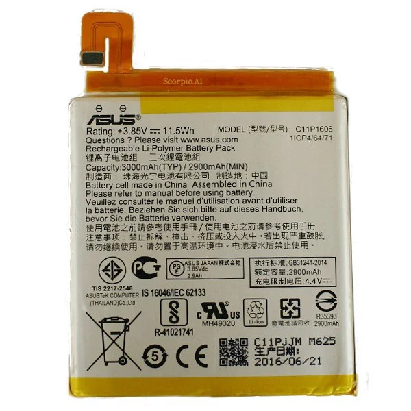 Asus ZenFone 3 Laser Pil Batarya ZC551KL C11P1606 Fiyatı, Yorumları ve Özellikleri