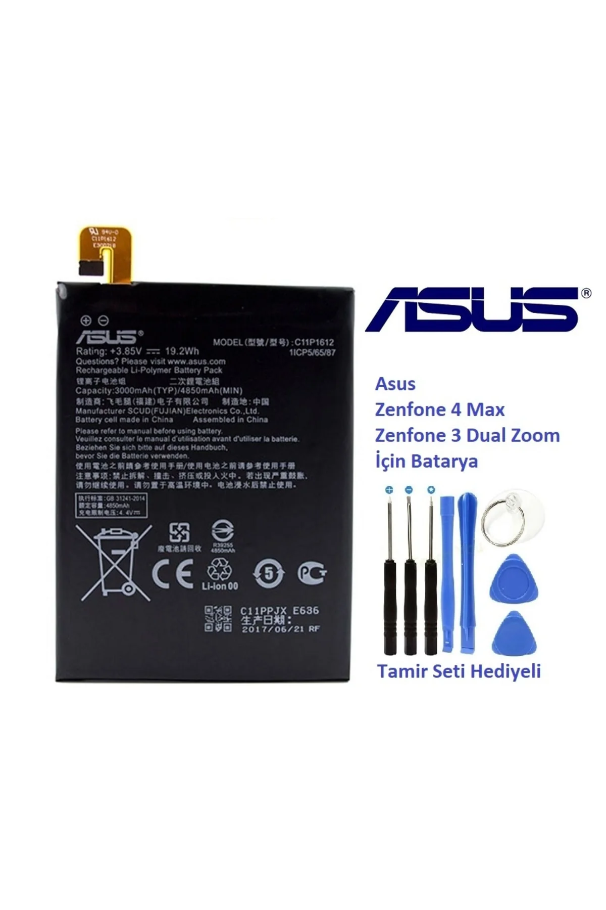 Asus Zenfone 4 Max C11p1612 Batarya Pil Ve Tamir Seti