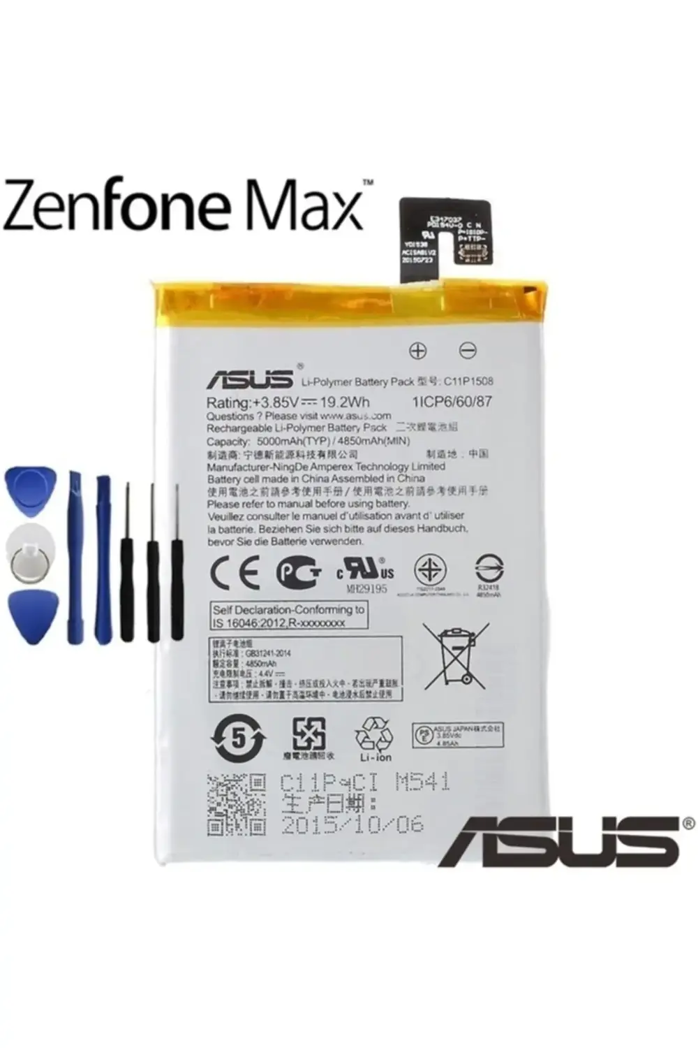 Asus Zenfone Max Pil Batarya Zc550Kl C11P1508 ve Tamir Seti