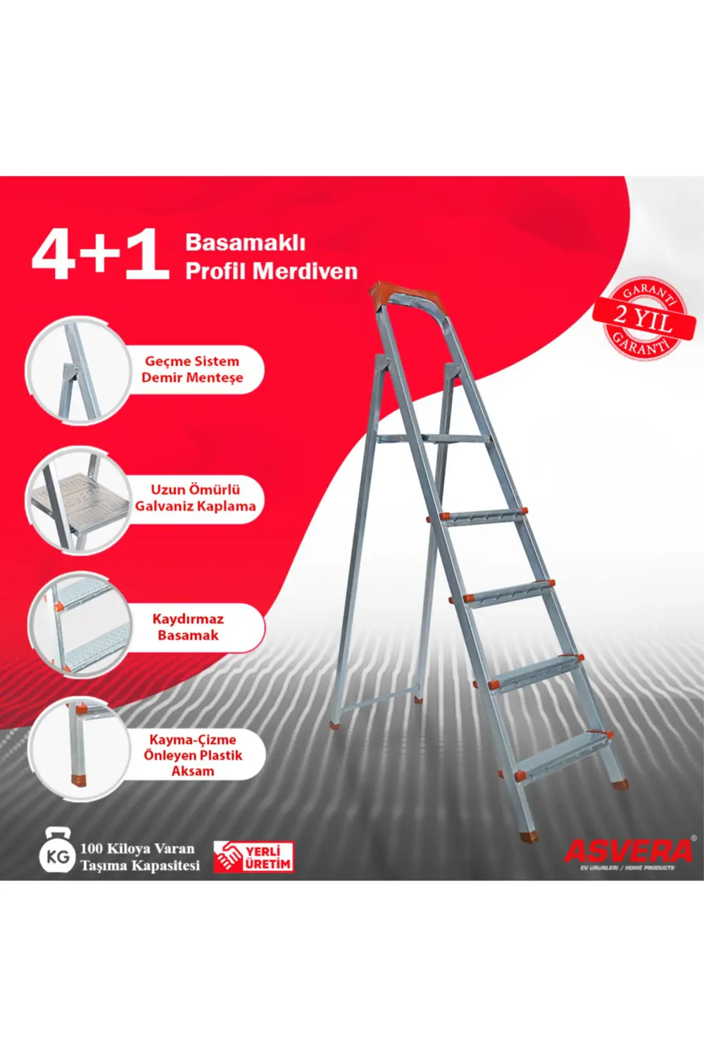 ASVERA 4+1 BASAMAKLI PROFİL MERDİVEN