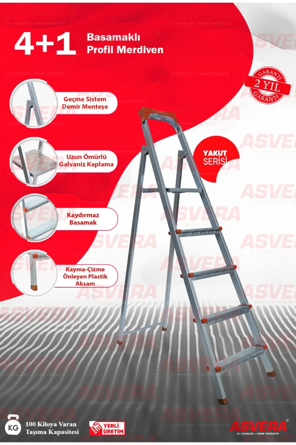 ASVERA 4+1 BASAMAKLI PROFİL MERDİVEN