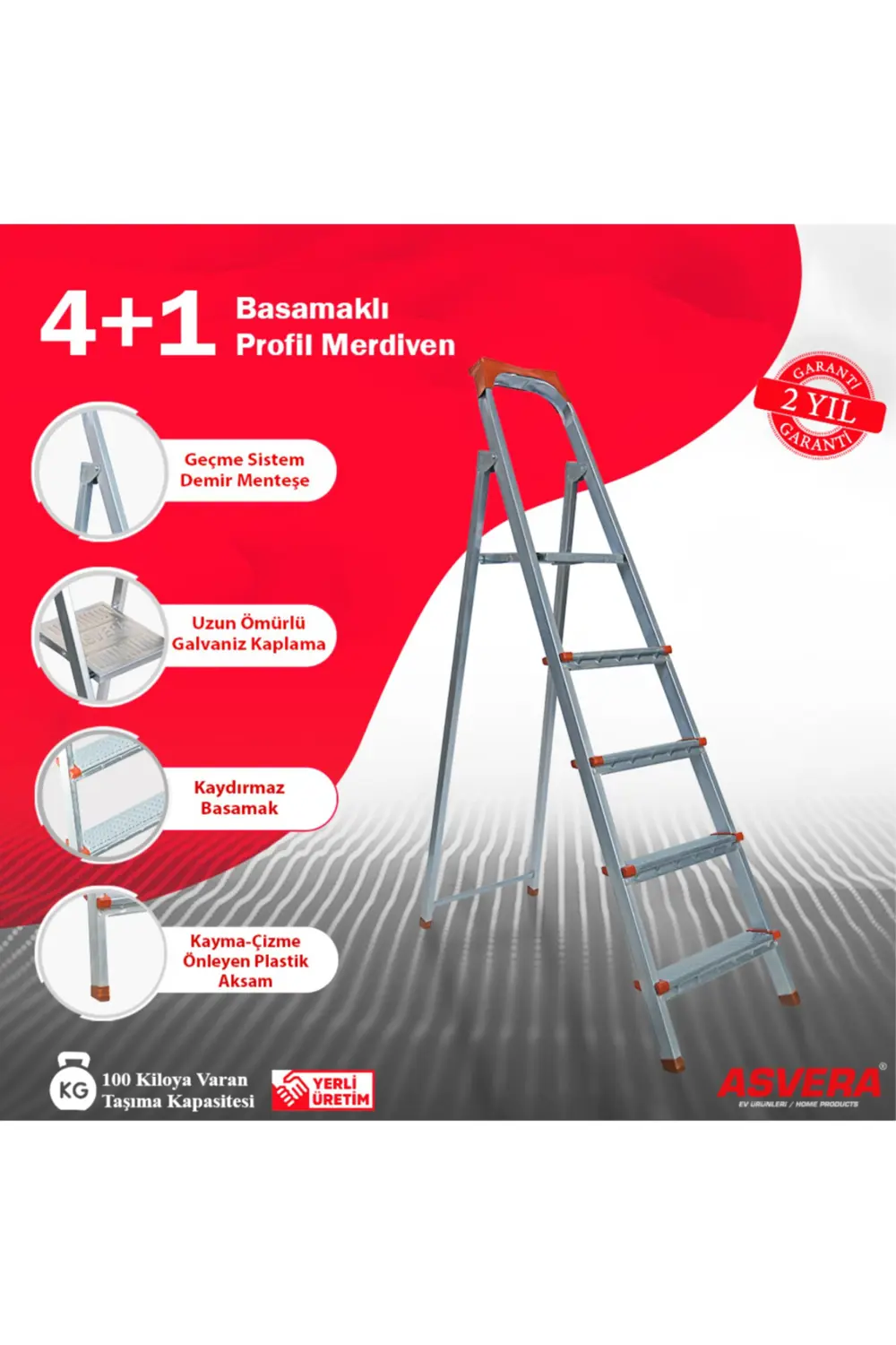 ASVERA 4+1 BASAMAKLI PROFİL MERDİVEN